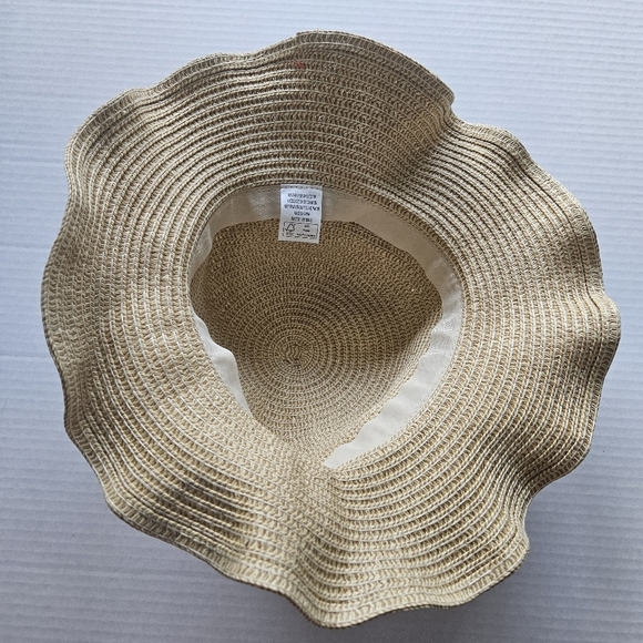 Cat And Jack Straw Floral Embroidered Sun Hat 12-24 Months NWT - Picture 4 of 7